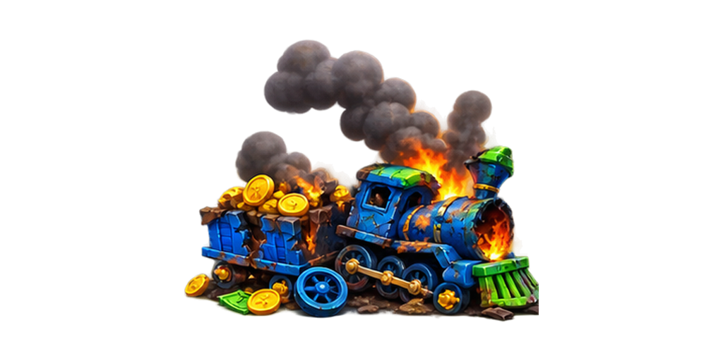 Broken Money Train on fire